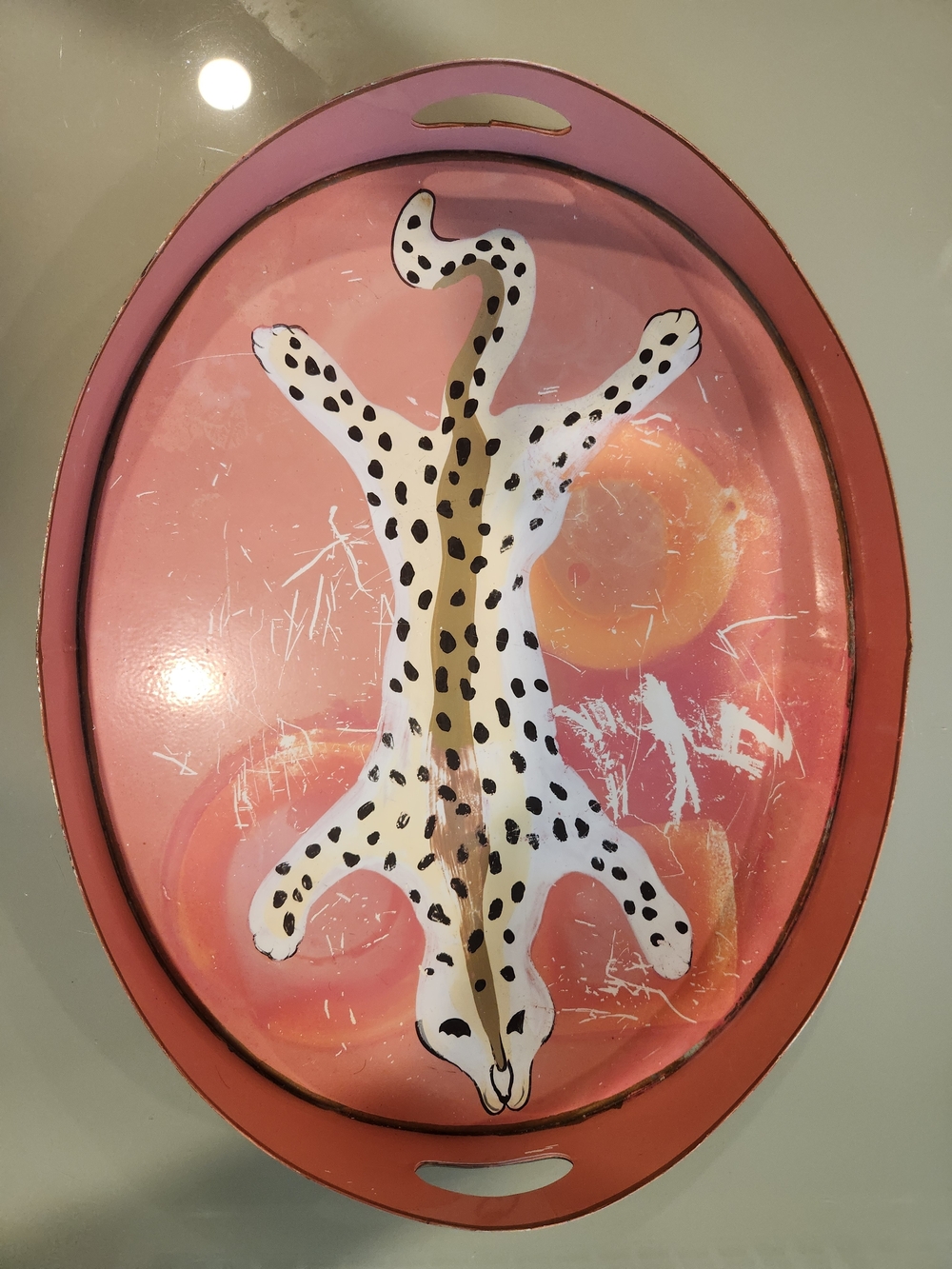 Pink Spotted Cheetah Decorative Wall Tray